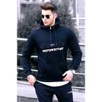 Madmext 4729 Siyah Kanguru Cep Kapüşonlu Erkek Sweatshirt