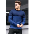 Madmext 4734 Indigo Erkek Kazak