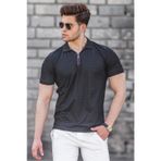 Madmext 5117 Siyah Polo Yakak Erkek Triko T-shirt
