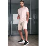 Madmext 5213 Bej Erkek Şort Takım
