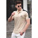 Madmext 5215 Bej Polo Yaka Erkek Tişört
