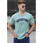 Madmext 5267 Baskılı Çağla Yeşili Erkek T-shirt