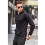 Madmext 5289 Erkek Siyah Kapüşonlu Sweatshirt
