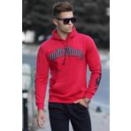 Madmext 5312 Kırmızı Baskılı Erkek Sweatshirt