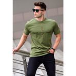 Madmext 5395 Erkek Baskılı Haki T-shirt