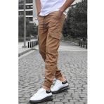 Madmext 5437 Kahverengi Kargo Cep Jogger Pantolon