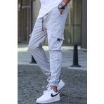 Madmext 5461 Gri Kargo Cep Erkek Jogger Pantolon