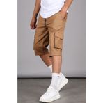 Madmext 5473 Camel Basic Kargo Cep Erkek Kapri Şort