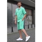 Madmext 5588 Yeşil Basic Oversize Erkek Gömlek Takımı
