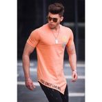Madmext 5665 Asimetrik Kesim Turuncu Erkek T-shirt