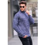 Madmext 5758 Açık Lacivert Erkek Triko Kazak