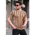 Madmext 5771 Vizon Çizgili Bisiklet Yaka Erkek T-shirt