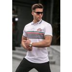 Madmext 5869 Çizgili Polo Yaka Tişört