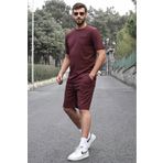 Madmext 5914 Mürdüm Basic Cep Detaylı Erkek Şort Takımı