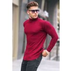 Madmext 5989 Bordo Balıkçı Yaka Erkek Kazak