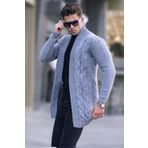 Madmext 5996 Füme Basic Örgü Erkek Hırka