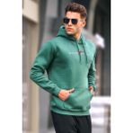 Madmext 6002 Yeşil Basic Kapüşonlu Erkek Sweatshirt