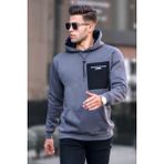 Madmext 6004 Erkek Füme Baskılı Kapşonlu Sweatshirt