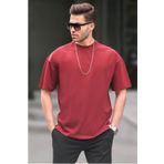 Madmext 6066 Bordo Oversize Fit Basic Erkek T-shirt