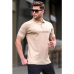 Madmext 6077 Bej Polo Yaka Erkek T-shirt
