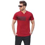 Madmext 6094 Bordo Cep Detaylı Regular Fit Erkek T-shirt