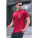 Madmext 6102 Bordo Regular Fit Yama Cepli Erkek T-shirt