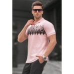 Madmext 6106 Pudra Desenli Polo Yaka Erkek T-shirt