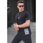 Madmext 6111 Siyah Baskılı Overfit Erkek T-shirt
