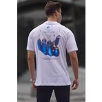 Madmext 6121 Beyaz Baskılı Erkek T-shirt