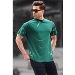Madmext 6122 Yeşil Desenli Overfit Erkek T-shirt