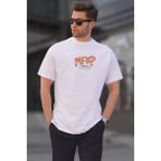 Madmext 6124 Beyaz Baskılı Erkek T-shirt