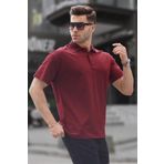 Madmext 6126 Bordo Polo Yaka Basic Erkek T-shirt