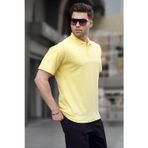 Madmext 6126 Sarı Polo Yaka Basic Erkek T-shirt