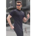 Madmext 6132 Siyah Polo Yaka Basic Erkek T-shirt