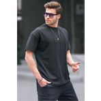 Madmext 6175 Siyah Bisiklet Yaka Erkek T-shirt