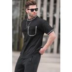Madmext 6176 Siyah Cep Detaylı Erkek T-shirt