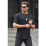 Madmext 6179 Siyah Oversize Bisiklet Yaka Erkek T-shirt