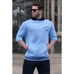 Madmext 6182 Bebe Mavisi Kapüşonlu Erkek T-shirt