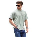 Madmext 6194 Mint Yeşili Cep Detaylı Oversize Erkek T-shirt