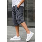 Madmext 6332 Füme Kargo Cep Erkek Gabardin Kapri Şort