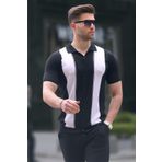 Madmext 6353 Siyah Polo Yaka Triko Erkek T-shirt