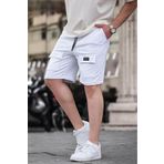 Madmext 6533 Beyaz Erkek Basic Şort