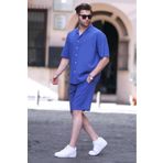 Madmext 6729 Saks Basic Erkek Şort Takımı