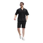 Madmext 6729 Siyah Basic Erkek Şort Takımı