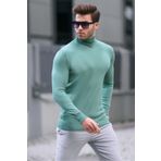 Madmext 6809 Yeşil Balıkçı Yaka Erkek Triko Kazak