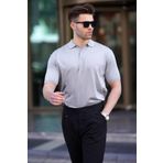 Madmext 6878 Polo Yaka Düz Gri Erkek T-shirt