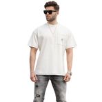 Madmext 7001 Ekru Oversize Cep Detaylı Erkek T-shirt