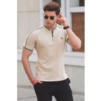 Madmext 9281 Bej Polo Yaka Erkek T-shirt