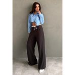 Madmext Acı Kahve Çift Bel Bantlı Wide Leg Kadın Pantolon Mg2551,Acı Kahverengi L
