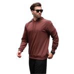 Madmext Acı Kahverengi Kapüşonlu Erkek Sweatshirt 7069,Kahverengi M